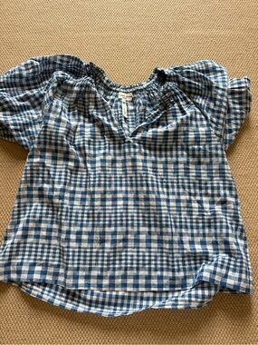 Apiece Apart Blue and White Gingham Shirt